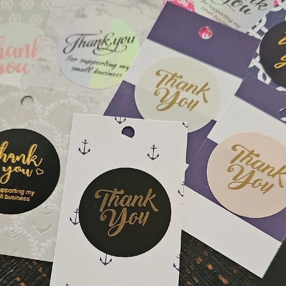 40 Assorted Thank You Cardstock Tags Nautical Themed Gift Tags